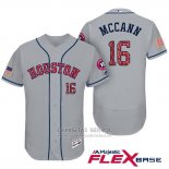 Camiseta Beisbol Hombre Houston Astros 2017 Estrellas y Rayas Brian Mccann Gris Flex Base