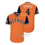 Camiseta Beisbol Hombre Houston Astros George Springer 2018 LLWS Players Weekend Springer Orange