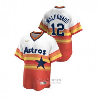 Camiseta Beisbol Hombre Houston Astros Martin Maldonado Cooperstown Collection Primera Blanco Naranja