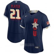 Camiseta Beisbol Hombre Houston Astros Personalizada 2021 All Star Autentico Azul