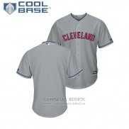 Camiseta Beisbol Hombre Indians 2018 Stars & Stripes Cool Base Gris