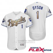 Camiseta Beisbol Hombre Kansas City Royals Campeones 1 Jarrod Dyson Flex Base Oro