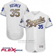 Camiseta Beisbol Hombre Kansas City Royals Eric Hosmer World Series Campeones Oro Blanco Flex Base