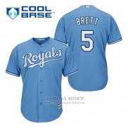 Camiseta Beisbol Hombre Kansas City Royals George Brett 5 Powder Azul Alterno Cool Base