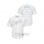 Camiseta Beisbol Hombre Kansas City Royals Glenn Sparkman 2019 Players Weekend Sparky Replica Blanco