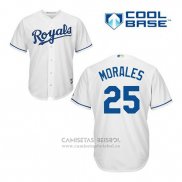 Camiseta Beisbol Hombre Kansas City Royals Kendrys Morales 25 Blanco Primera Cool Base