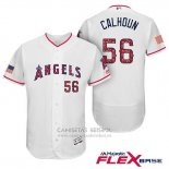 Camiseta Beisbol Hombre Los Angeles Angels 2017 Estrellas y Rayas Kole Calhoun Blanco Flex Base