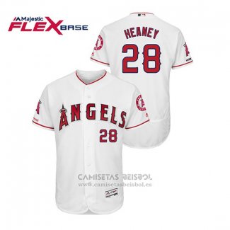 Camiseta Beisbol Hombre Los Angeles Angels Andrew Heaney 150th Aniversario Patch Flex Base Blanco