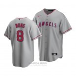 Camiseta Beisbol Hombre Los Angeles Angels Kean Wong Replica Gris