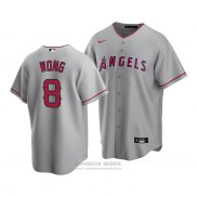 Camiseta Beisbol Hombre Los Angeles Angels Kean Wong Replica Gris