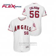 Camiseta Beisbol Hombre Los Angeles Angels Kole Calhoun 150th Aniversario Patch Flex Base Blanco