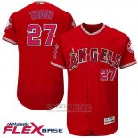 Camiseta Beisbol Hombre Los Angeles Angels Mike Trout Rojo Flex Base Autentico Collection