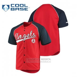 Camiseta Beisbol Hombre Los Angeles Angels Personalizada Stitches Rojo Azul