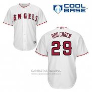 Camiseta Beisbol Hombre Los Angeles Angels Rod Carew 29 Blanco Primera Cool Base