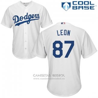 Camiseta Beisbol Hombre Los Angeles Dodgers 87 Jose De Leon Blanco Cool Base