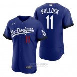 Camiseta Beisbol Hombre Los Angeles Dodgers A.j. Pollock Autentico 2020 Road Gris