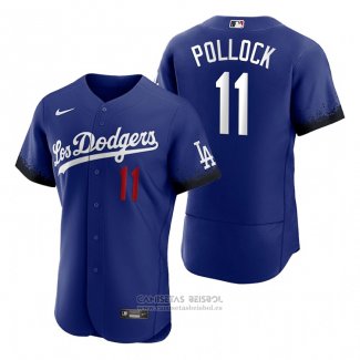 Camiseta Beisbol Hombre Los Angeles Dodgers A.j. Pollock 2021 City Connect Replica Azul