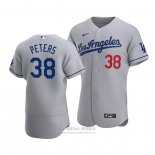 Camiseta Beisbol Hombre Los Angeles Dodgers Dj Peters Autentico Road Gris