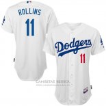Camiseta Beisbol Hombre Los Angeles Dodgers Jimmy Rollins Blanco Jugador Autentico