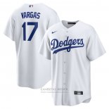 Camiseta Beisbol Hombre Los Angeles Dodgers Miguel Vargas Replica Blanco
