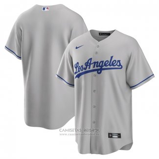 Camiseta Beisbol Hombre Los Angeles Dodgers Road Replica Gris