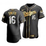 Camiseta Beisbol Hombre Los Angeles Dodgers Will Smith Black 2020 World Series Champions Golden Limited Authentic