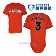 Camiseta Beisbol Hombre Miami Marlins Adeiny Hechavarria 3 Naranja Alterno Cool Base