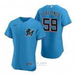 Camiseta Beisbol Hombre Miami Marlins Jacob Stallings Autentico Alterno Azul