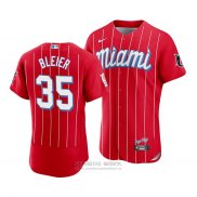 Camiseta Beisbol Hombre Miami Marlins Richard Bleier 2021 City Connect Autentico Rojo