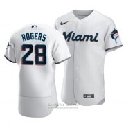 Camiseta Beisbol Hombre Miami Marlins Trevor Rogers Autentico Primera Blanco