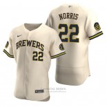 Camiseta Beisbol Hombre Milwaukee Brewers Daniel Norris Autentico Alterno Crema