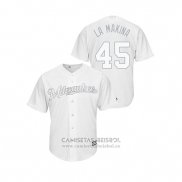 Camiseta Beisbol Hombre Milwaukee Brewers Jhoulys Chacin 2019 Players Weekend Replica Blanco