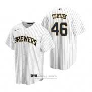 Camiseta Beisbol Hombre Milwaukee Brewers John Curtiss Replica Alterno Blanco