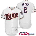 Camiseta Beisbol Hombre Minnesota Twins 2017 Postemporada Brian Dozier Blanco Flex Base