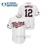 Camiseta Beisbol Hombre Minnesota Twins Jake Odorizzi 2019 Postemporada Cool Base Blanco