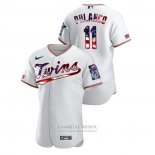 Camiseta Beisbol Hombre Minnesota Twins Jorge Polanco 2020 Stars & Stripes 4th of July Blanco