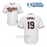 Camiseta Beisbol Hombre Minnesota Twins Kennys Vargas 19 Blanco Primera Cool Base