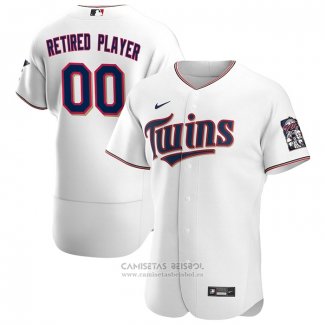 Camiseta Beisbol Hombre Minnesota Twins Primera Pick-A-Player Retired Roster Autentico Blanco