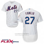 Camiseta Beisbol Hombre New York Mets 27 Jeurys Familia Blanco Flex Base