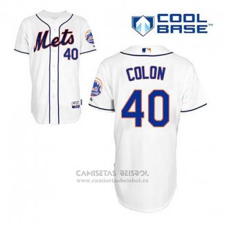 Camiseta Beisbol Hombre New York Mets Bartolo Colon 40 Blanco Alterno Cool Base