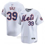 Camiseta Beisbol Hombre New York Mets Edwin Diaz Primera Limited Blanco