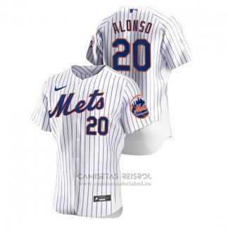 Camiseta Beisbol Hombre New York Mets Pete Alonso Autentico Blanco