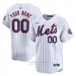 Camiseta Beisbol Hombre New York Mets Primera Limited Personalizada Blanco