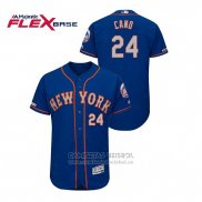 Camiseta Beisbol Hombre New York Mets Robinson Cano 150th Aniversario Patch Autentico Flex Base Azul