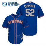 Camiseta Beisbol Hombre New York Mets Yoenis Cespedes 52 Azul Alterno Cool Base