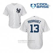 Camiseta Beisbol Hombre New York Yankees Alex Rodriguez 13 Blanco Primera Cool Base