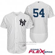 Camiseta Beisbol Hombre New York Yankees Aroldis Chapman Blanco Azul Autentico Collection Flex Base