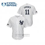 Camiseta Beisbol Hombre New York Yankees Brett Gardner 2019 Postemporada Cool Base Blanco