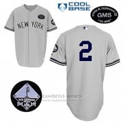 Camiseta Beisbol Hombre New York Yankees Derek Jeter 2 Gris Gms The Boss Cool Base