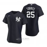 Camiseta Beisbol Hombre New York Yankees Gleyber Torres Autentico Alterno 2020 Azul